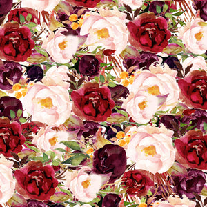 New Maroon Roses Flowers Pattern Decal 12" x 12" Sheet Waterproof - Gloss Finish
