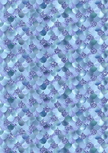 12" x 17"  Blue Mermaid Scales Pattern HTV - Heat Transfer Vinyl Sheet