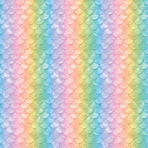 Mermaid Pastel Scales Pattern Decal 12" x 12" Sheet Waterproof - Gloss Finish