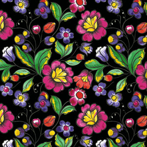 Mexican Flower Decal Vinyl Floral Pattern Decal 12" x 12" Sheet Waterproof Adhesive - Gloss Finish