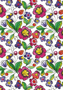 12" x 17" BRAND NEW HTV Mexican Flowers  FLORAL Mexico Pattern Heat Transfer Vinyl Sheet