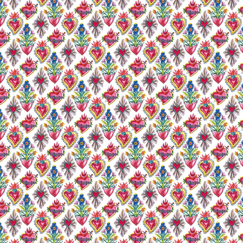 Mexican Hearts White Decal 12