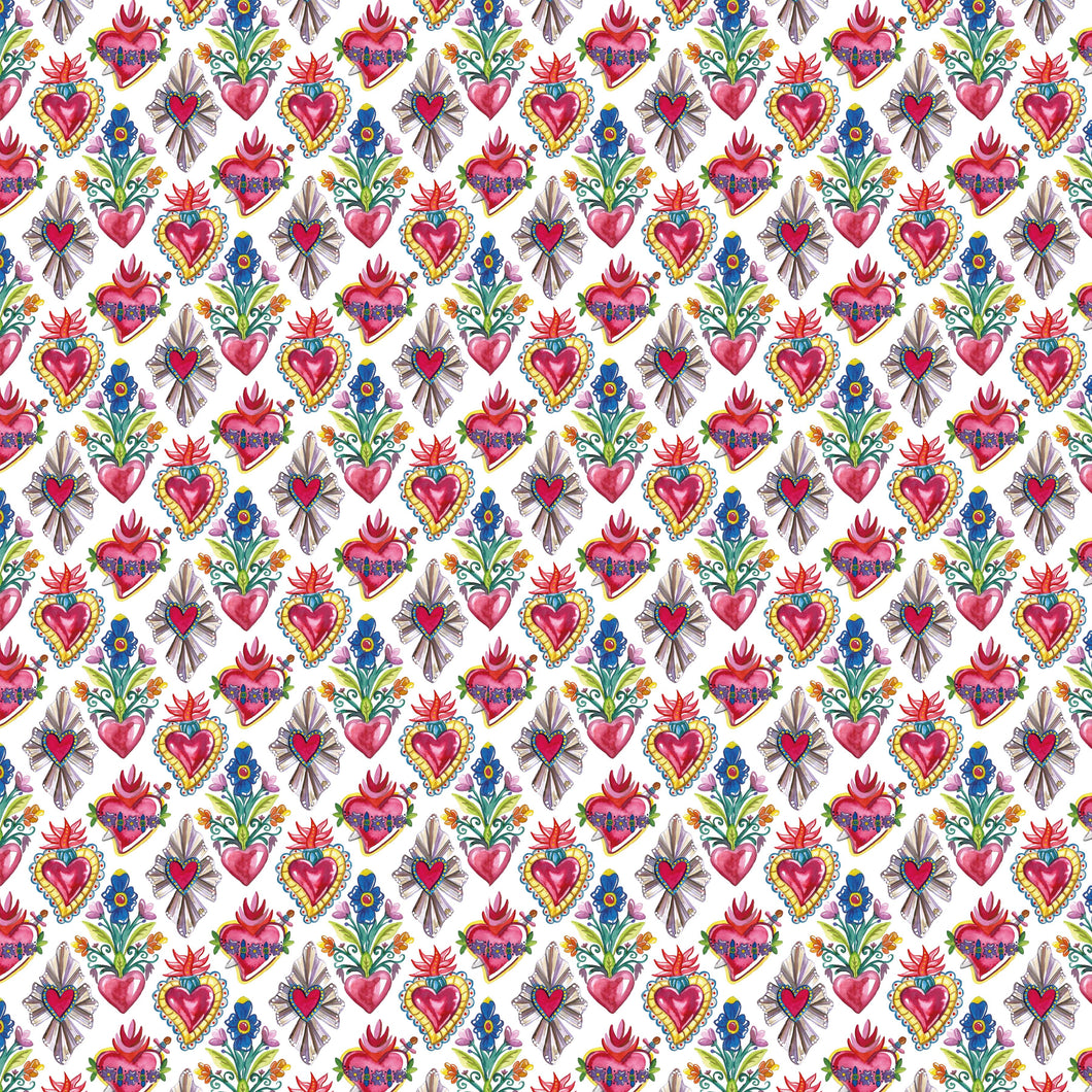 Mexican Hearts White Decal 12