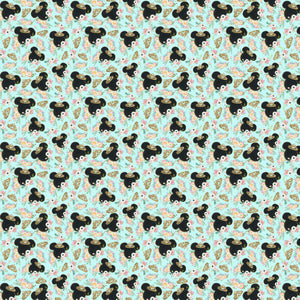 Mouse Crown Blue Princess Flowers Ears Magical Pattern Decal 12" x 12" Sheet Waterproof - Gloss Finish