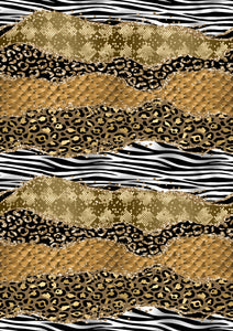 12" x 17" Multi Animal Print 1  Leopard Cheetah Zebra HTV Pattern HTV Sheet Printed Sheet - Heat Transfer Vinyl Iron On