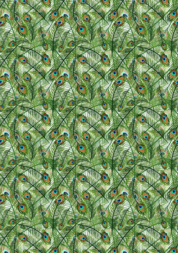 Peacock Feathers Flowers HTV Floral Mother's Day Wedding Pattern HTV Sheet