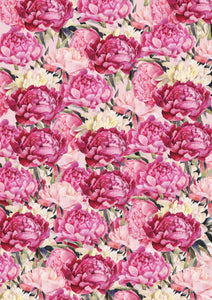 12" x 17"  Peonies All Over HTV Floral Mother's Day Wedding Pattern HTV Sheet