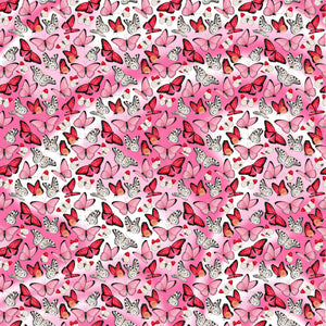 Pink Butterflies Pink Swirls Decal Pattern 12" x 12" Sheet Waterproof - Gloss Finish