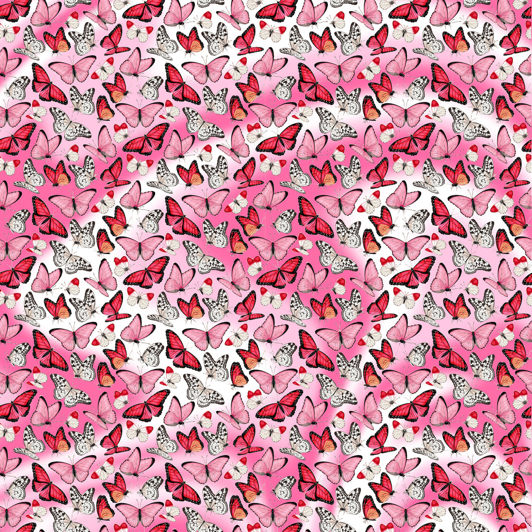 Pink Butterflies Pink Swirls Decal Pattern 12