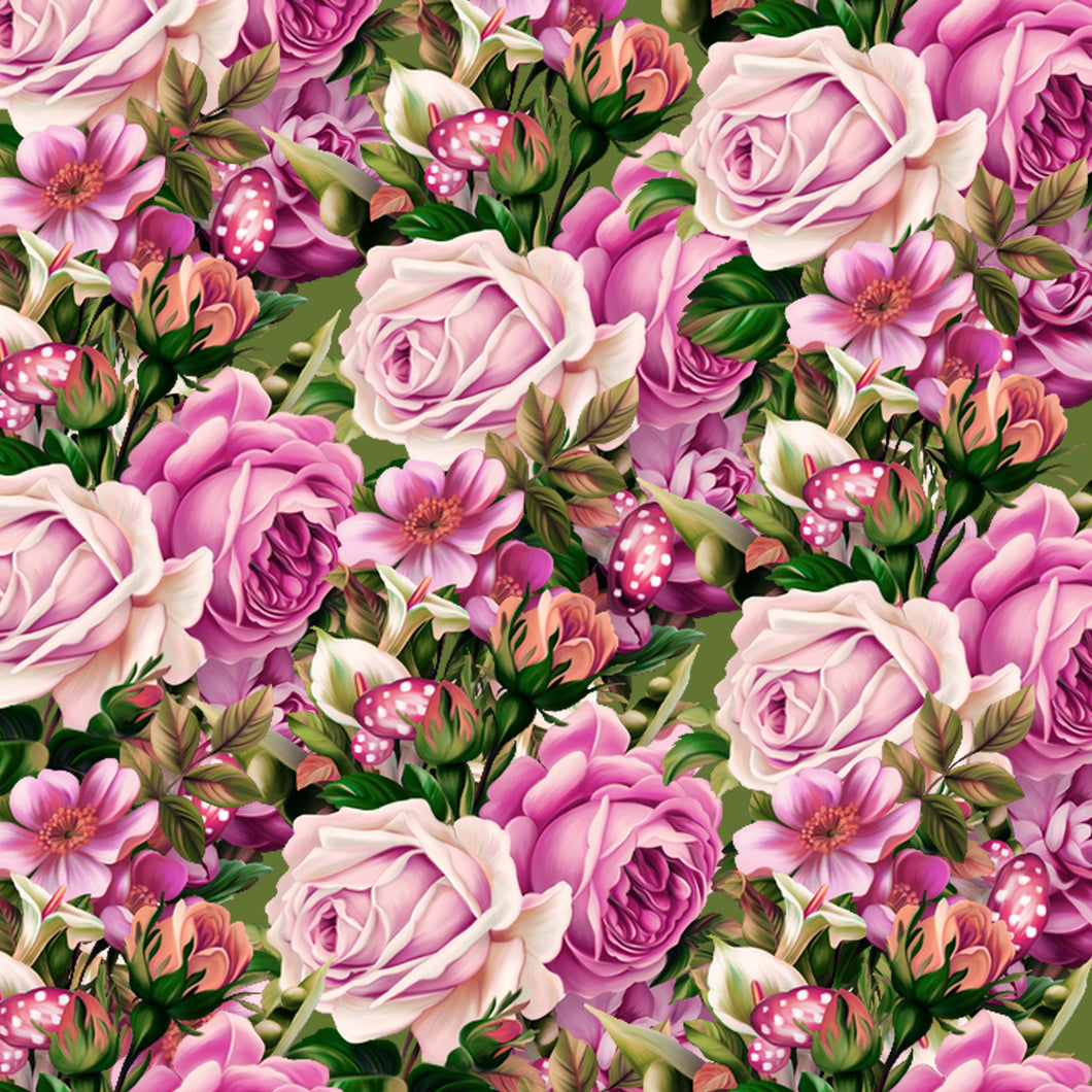 Pink Flowers Roses Flowers Pattern Decal 12