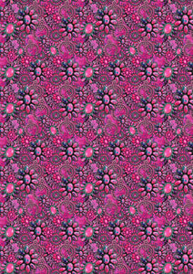 12" x 17" Pink Stone Collage HTV Mexico Western Floral Background Pattern HTV Sheet