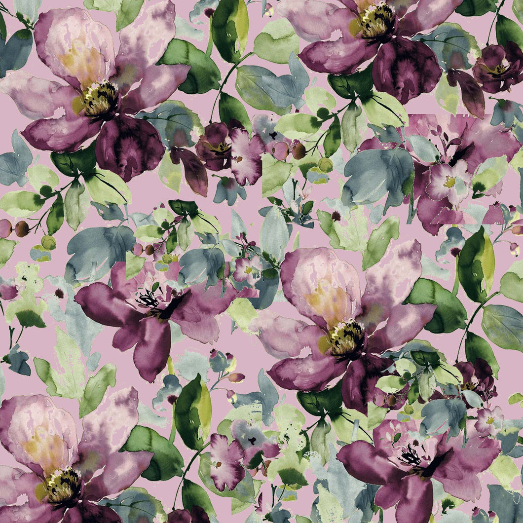 Purple Roses Flowers Mauve Pattern Decal 12