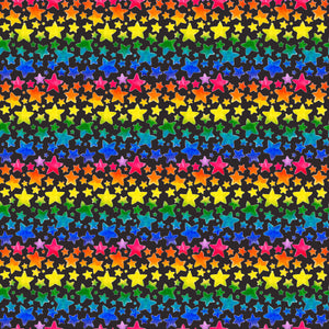 12" x 12" Rainbow Stars on BlackDecal Pattern Sheet Waterproof - Gloss Finish - Pride Gay LGBTQ