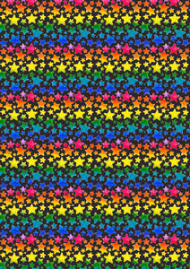 12" x 17" Rainbow Stars on Black Pattern HTV Sheet Heat Transfer Vinyl Iron on Gay Pride LGBTQ