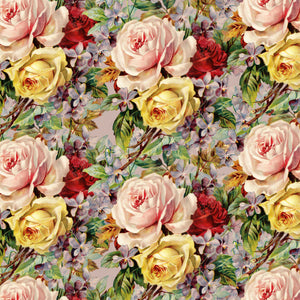 Red Yellow Roses Flowers Pattern Decal 12" x 12" Sheet Waterproof - Gloss Finish