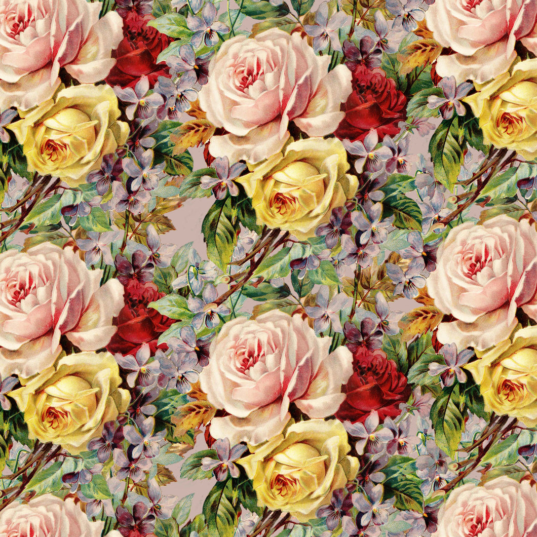 Red Yellow Roses Flowers Pattern Decal 12