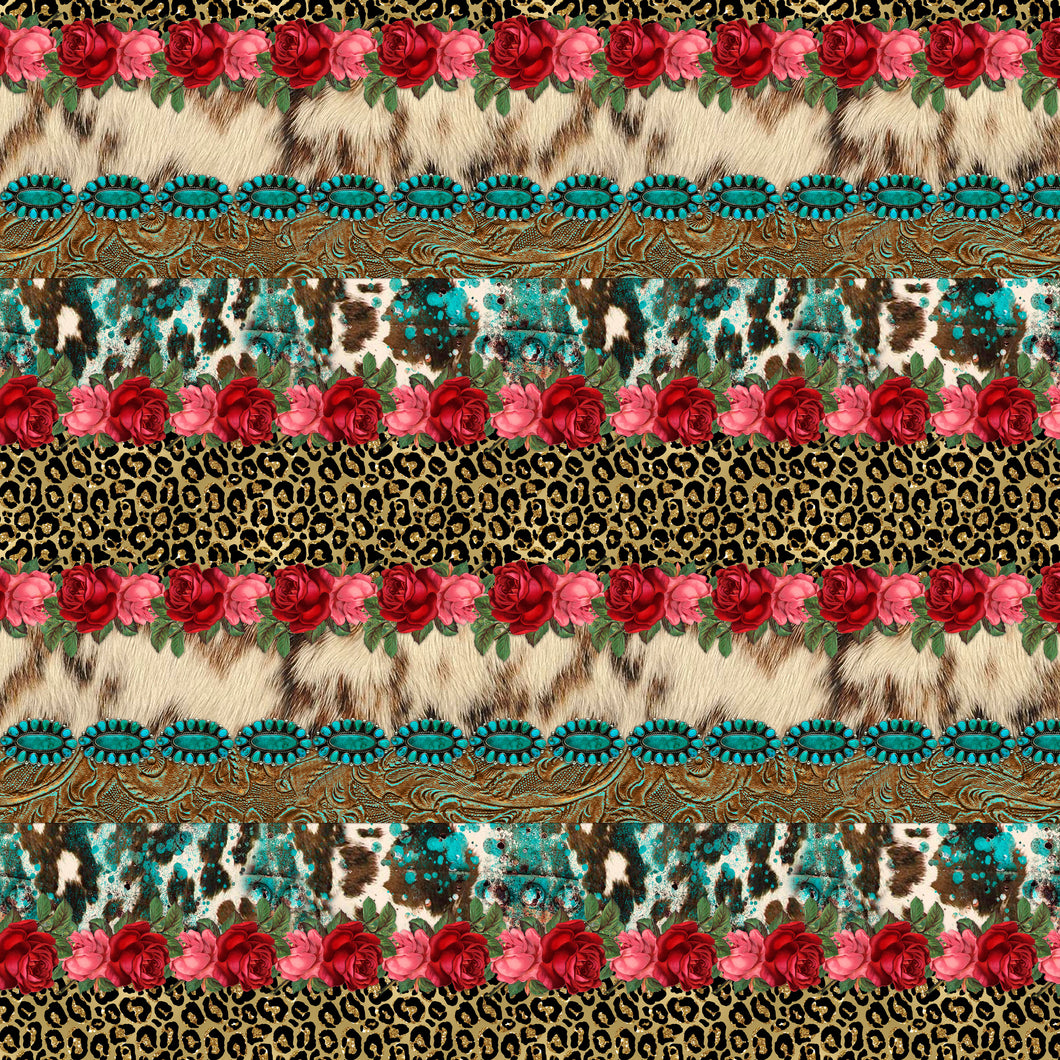 Roses Turquoise Cheetah Pattern Decal 12