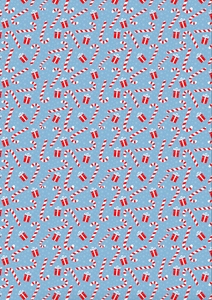 12" x 17" Christmas Candy Canes and Gifts Pattern HTV Sheet