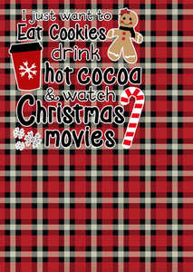 12" x 17"  Christmas Hot Cocoa Day Duo Pattern HTV Sheet