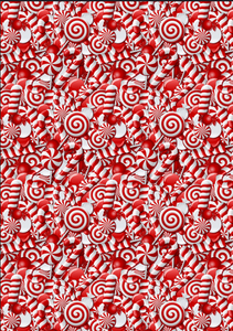 12" x 17"  Christmas Red White Candy Pattern HTV Sheet