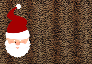 12" x 17"  Santa Cheetah Duo Pattern HTV Sheet