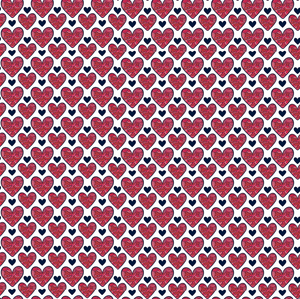 12" x 12" Valentine's Shades of Red with Black Hearts Pattern Sheet Waterproof - Gloss Finish