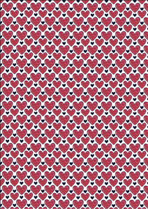 12" x 17 Valentine's Shades of Red with Black Hearts Pattern HTV Sheet Heat Transfer Vinyl Iron on