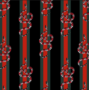 12" x 12" Green Red Stripe Snake Decal Pattern Sheet Waterproof - Gloss Finish