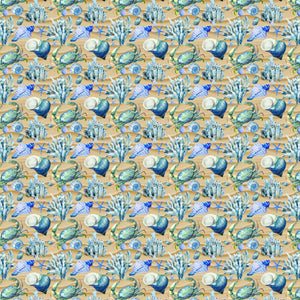 12" x 12"  Sea Shells Decal Ocean Sea Beach Sand Pattern Sheet Waterproof - Gloss Finish