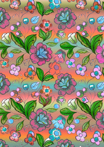 12" x 17" BRAND NEW! Summer Floral HTV Flowers Mexico Mother's Day - Print Background Pattern HTV Sheet