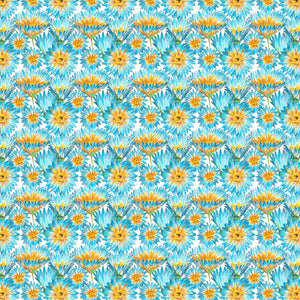 12" x 12"  Yellow Flowers Floral Decal Flowers Pattern Sheet Waterproof - Gloss Finish