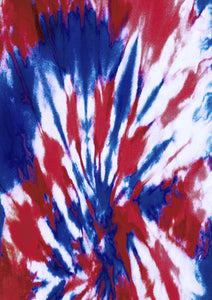 Tie Dye HTV Red Blue White Pattern HTV 12'" X 17" Sheet TieDieRedBlueHTV