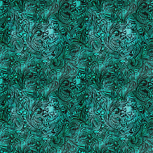 Tooled Leather Teal Turquoise Pattern Decal 12