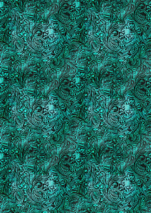 12" x 17" Tooled Leather Teal Turquoise HTV Mexico Background Pattern HTV Sheet