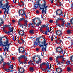 USA Collage Decal Patriotic Tie Dye Red White Blue Pattern Decal 12" x 12" Sheet