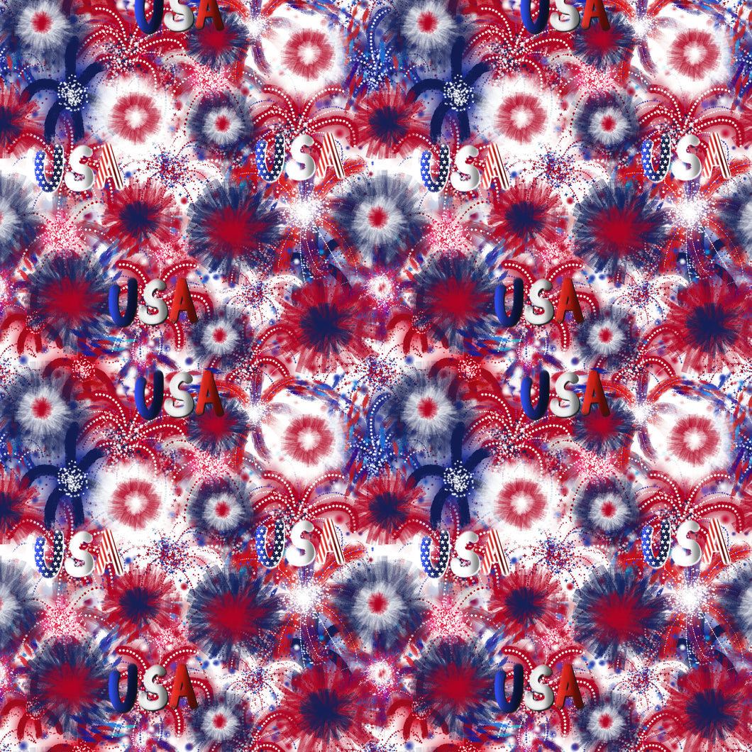 USA Collage Decal Patriotic Tie Dye Red White Blue Pattern Decal 12