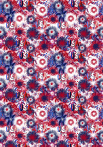 12" x 17" USA Collage Tie Dye Red White Blue 4th of July Fourth of July Pattern HTV Sheet Heat Transfer Vinyl