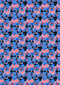 12" x 17" USA Mouse 4th of July Fourth Red White Blue Pattern HTV Sheet Heat Transfer Vinyl