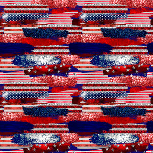 USA Paint Strokes Red White Blue Pattern Decal 12" x 12" Sheet