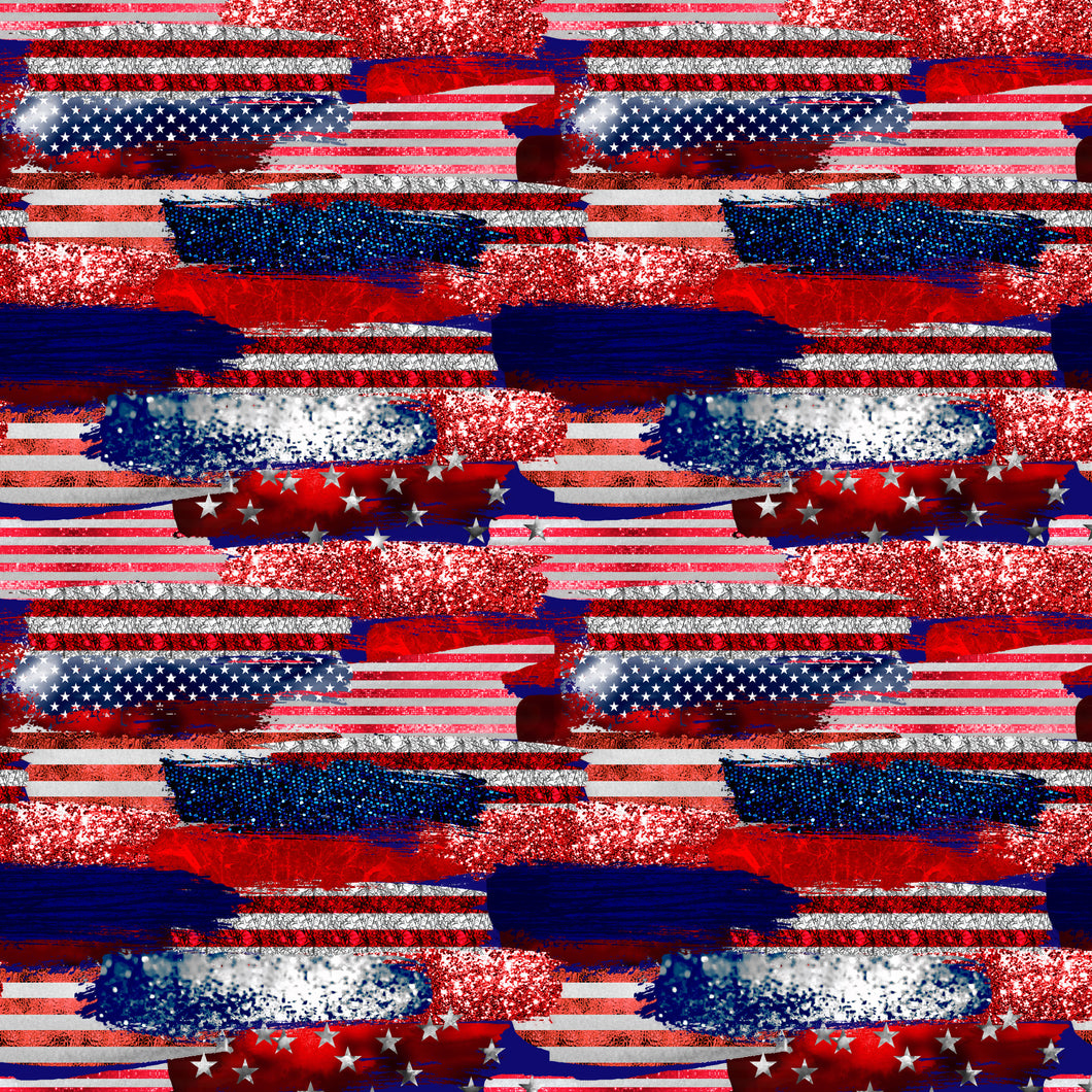 USA Paint Strokes Red White Blue Pattern Decal 12
