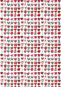 12" x 17 Heart Doodles Valentine's Day Pattern HTV Sheet Heat Transfer Vinyl Iron on Valentine14