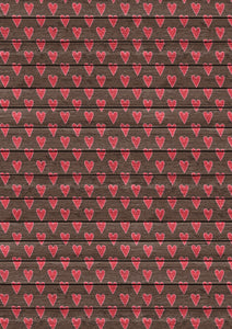 12" x 17"  Hearts on Wood Valentine's Day Loads of Love Pattern HTV Sheet Heat Transfer Vinyl Iron on Valentine1
