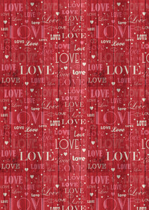 12" x 17 Love Words on Red Wood Valentine's Day Pattern HTV Sheet Heat Transfer Vinyl Iron on Valentine3