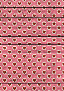 12" x 17 Circle Heart on Pink Wood Valentine's Day Pattern HTV Sheet Heat Transfer Vinyl Iron on Valentine8