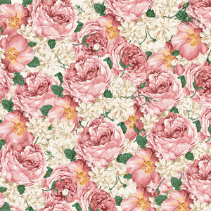 Elegant Roses Flowers Pattern Decal 12" x 12" Sheet Waterproof - Gloss Finish