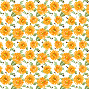 Yellow Flowers Floral Decal Flowers Pattern  12" x 12" Sheet Waterproof - Gloss Finish