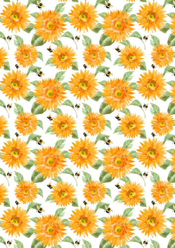 Yellow Flowers HTV Floral Mother's Day Wedding Pattern HTV Sheet