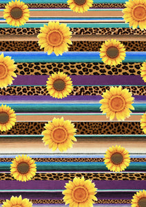 12" x 17" Zarape Serape Sunflowers Pattern HTV  5 de Mayo - Heat Transfer Vinyl Sheet