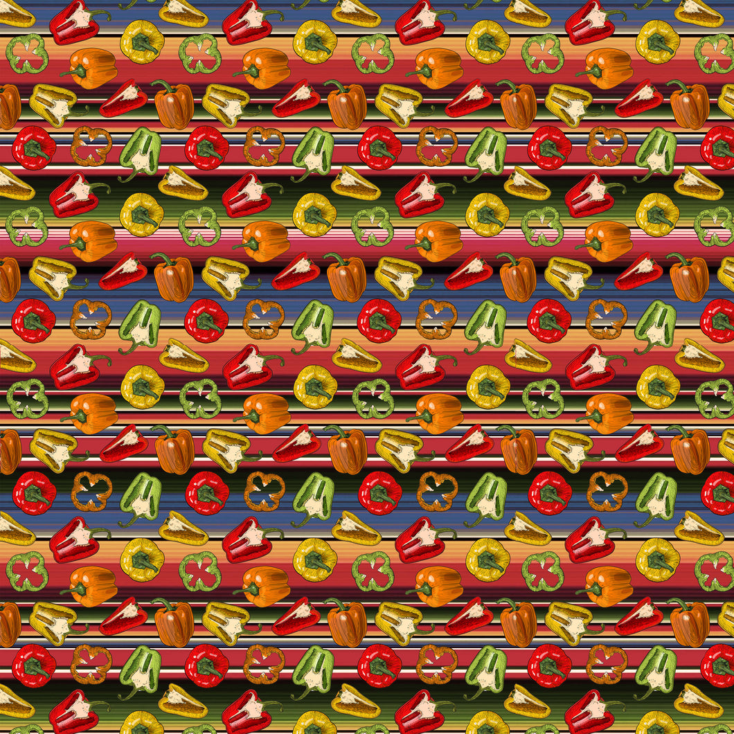 Zarape Antique Bell Peppers VINTAGE LOOK Serape Pattern Decal 12
