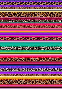 12" x 17" Zarape Bright Cheetah HTV Print Western Background Pattern HTV Sheet
